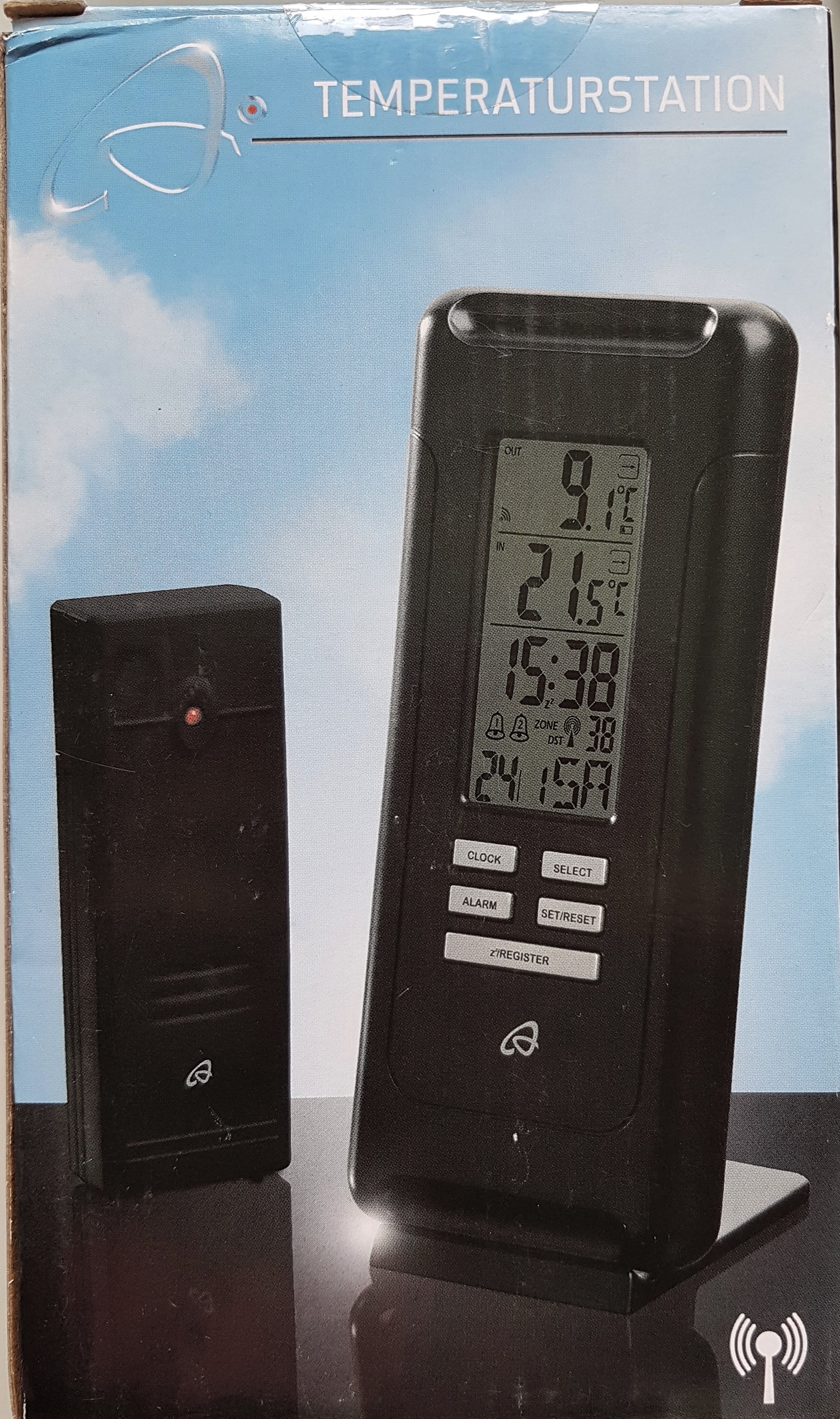 Funksenor Alarm mit | anzeige. Temperatur oder Datum Buymix Außenemperatur Innen Temperatur und Station AURIOL® Wetterstation,