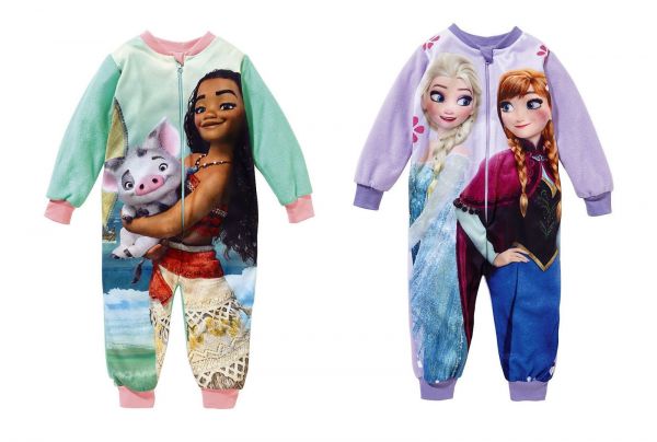 Disney Overall Jumpsuit Hausanzug Schlafanzug kuschelig Elsa Anna Frozen Vaiana