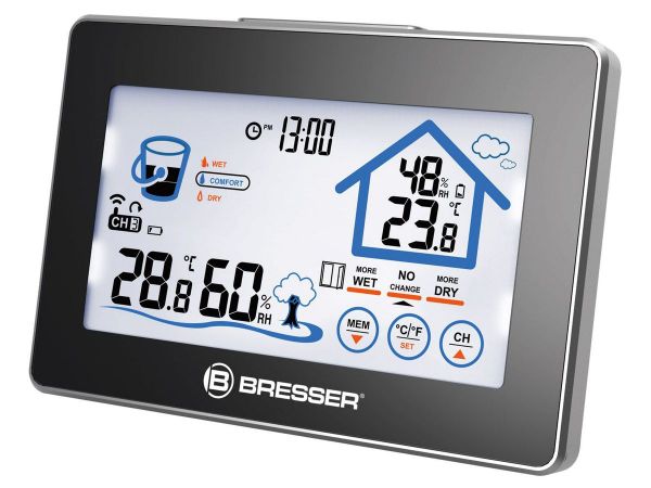 BRESSER Funk- Hygrometer mit vielen Funktionen und Touchscreen