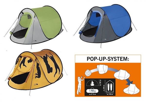 Crivit 2-Personen Wurfzelt Automatikzelt Camping Zelt Leichtzelt POP Up
