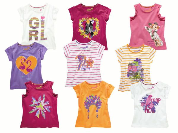 Kinder Baby Mädchen T-Shirts mit Motiv 3 Stück Set 100% Baumwolle kurz Arm